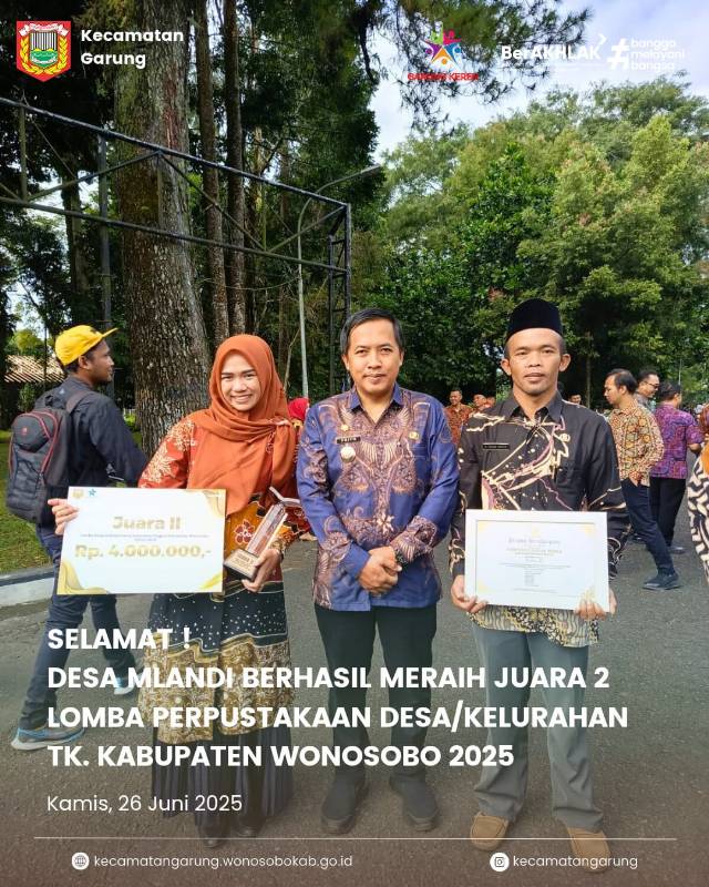 Perpustakaan Al-Husna Desa Mlandi Juara 2 Lomba Perpustakaan Tingkat Kabupaten Wonosobo